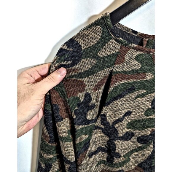 VAMP Camo Sweater Dress Fall Country Girl Plus Size 1X Stretchy Knit Midi Sheath - Picture 6 of 10